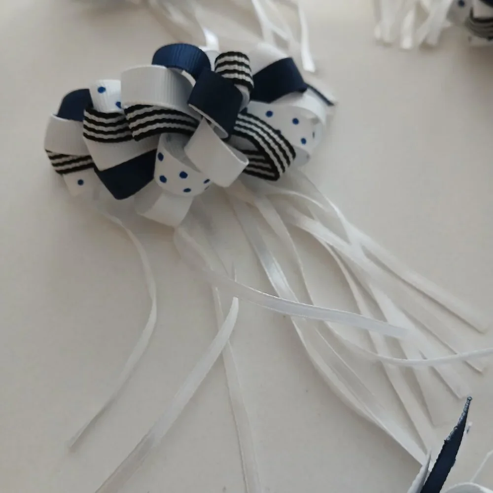 Cheerleader Clip on Hair bows - set of (3) 6 total pieces NEW